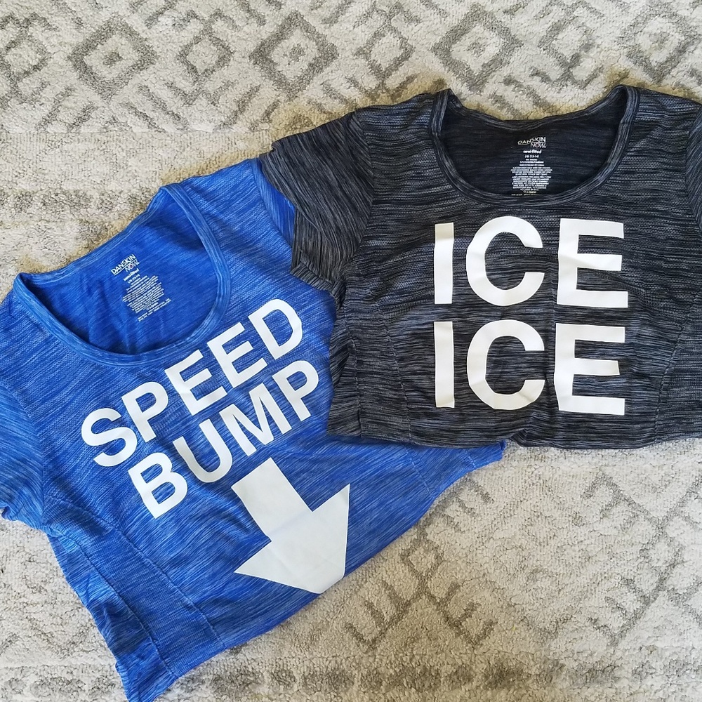 LOT of 2 maternity workout shirts-- size Large